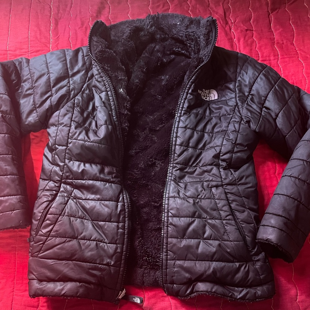 Girls North Face reversible winter coat